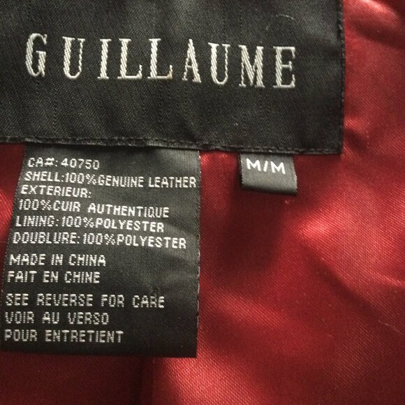 Guillaume Genuine leather red women's jacket zipper no pocket fringe size M - Picture 10 of 10